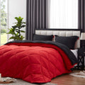 SMTE - Stunning Reversible Stunning 5 Piece Red And Black Lightweight Comforter - Queen