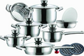 SMTE - 16-Piece Stainless Steel Cookware Set
