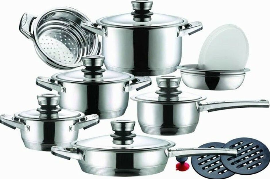 SMTE - 16-Piece Stainless Steel Cookware Set