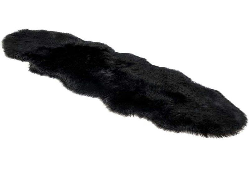 SMTE - Black Fluffy Runner Rug\Carpet