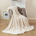 SMTE - Warm Throw Fleece Soft Blankets DoubleCream