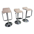 SMTE - Bamboo Rattan Bar StoolsSet of 3Cream