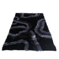 SMTE -  Polyester Area Rug150 x 200cm Black with Grey Pattern