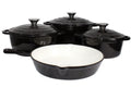 SMTE - Dutch Pot Cookware Set Cast Iron - 7 Piece - Black