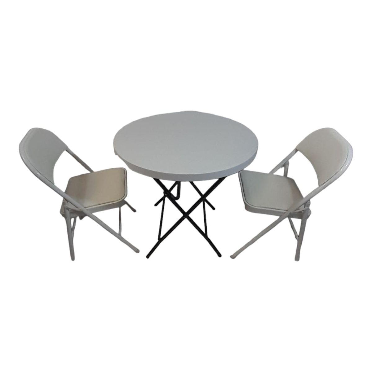 SMTE - 2 Folding Padded Chair Outdoor Dining Table ComboTp2