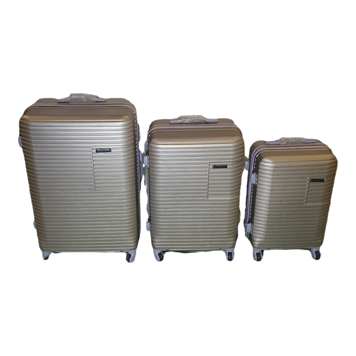 SMTE - Acesa - Premium 3 Piece Hard Outer Shell Suitcase Avi Set - Brown