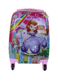 SMTE - Kiddies Cartoon Hand Luggage Kids School Bag Suitcase for Children - Red Pink Sofia