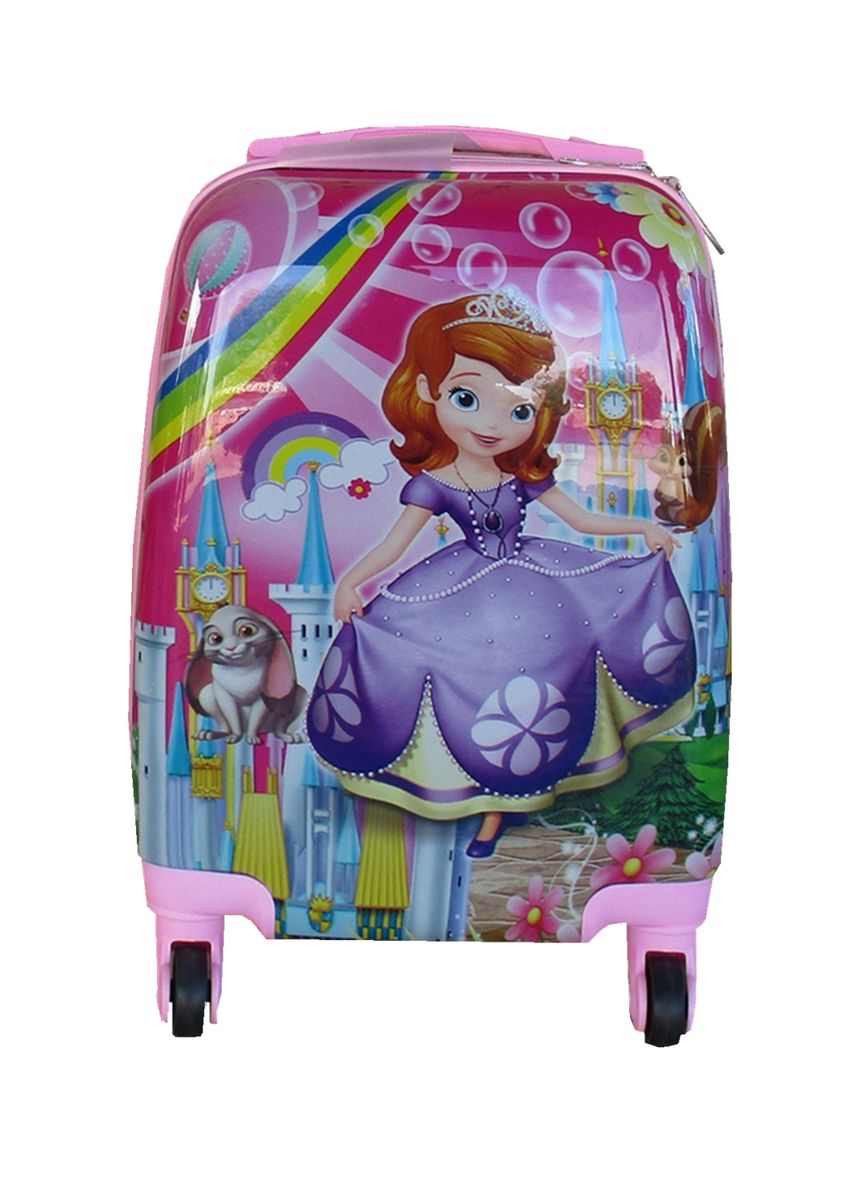 SMTE - Kiddies Cartoon Hand Luggage Kids School Bag Suitcase for Children - Red Pink Sofia