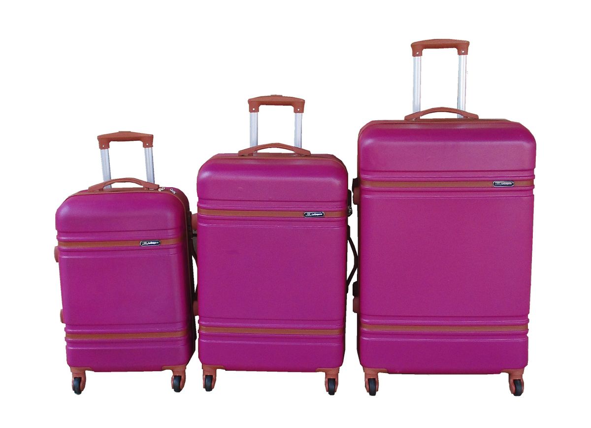 SMTE - Le Emperor ABS Telescopic Handle Luggage Set3PiecePurple/Pink