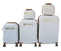 SMTE - 5 Pieces Travel Trolley Luggage Set - Durable, Lightweight, Versatile Suitcases - White