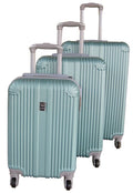 SMTE - 3Piece ABS Luggage SetSpinner Wheels, Combination LockMetallic Silver