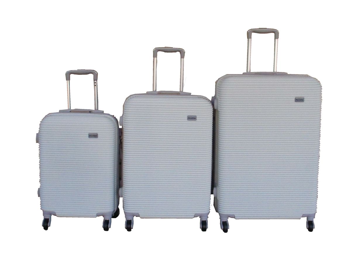 SMTE - 3Piece Travel Luggage Suitcase Bag SetStylish, and ConvenientCream White