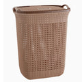 SMTE - Dream Home Large Laundry Basket Collection Bin with Lid - 50L - Ice-cream Brown