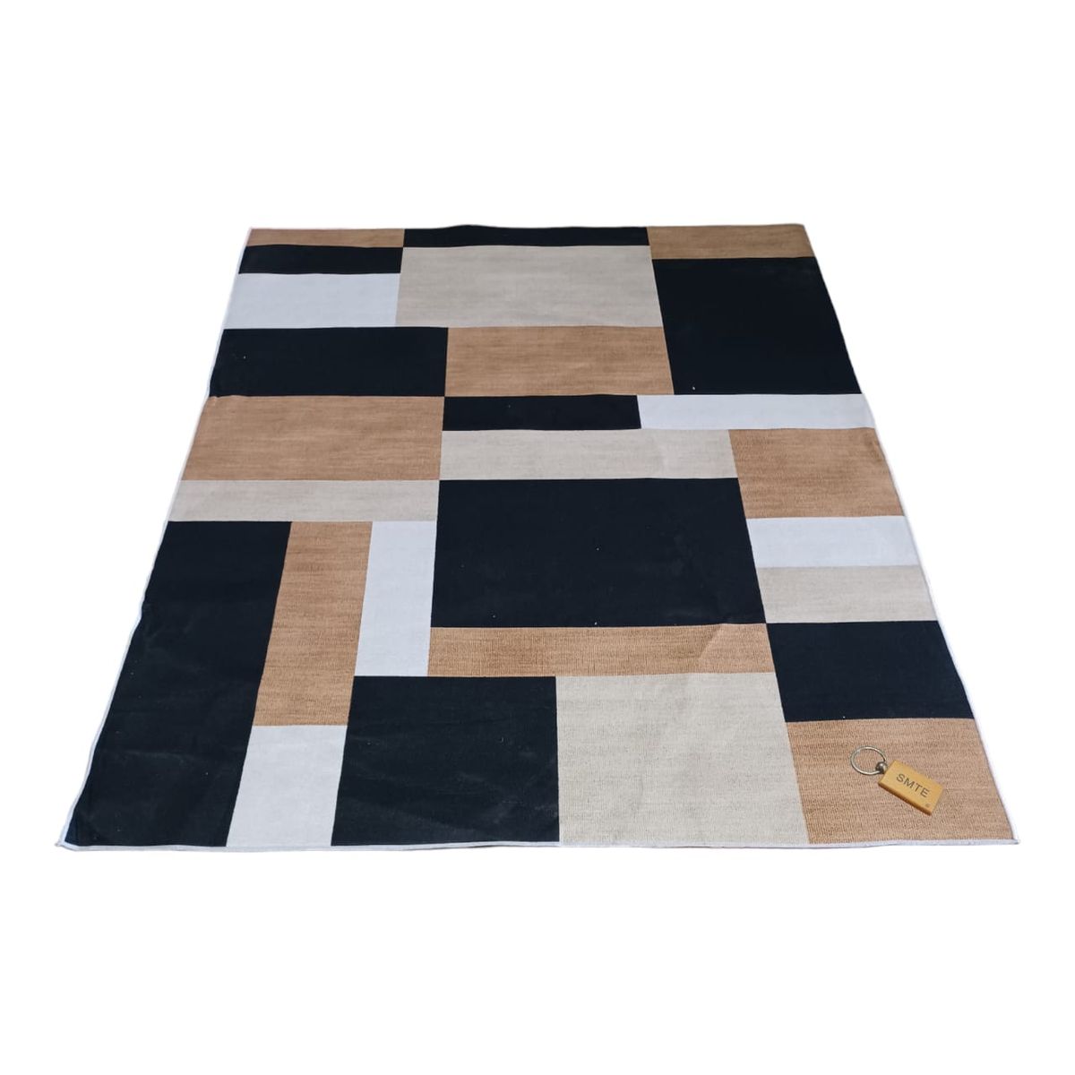 SMTE - 200cm by 150cmModern 3D Geometric Design Area Rug A70 With  Keyring