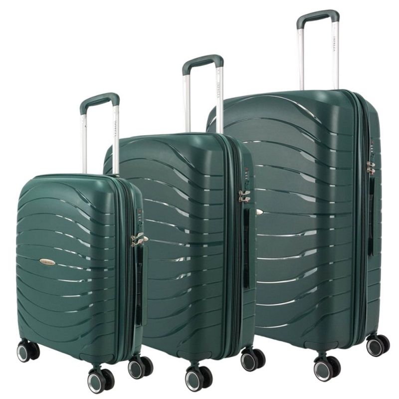 SMTE - 3 Piece High Quality Hard Shell Travel SuitcaseGreen