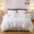 SMTE - 3 Piece Fluffy Comforter Set - White