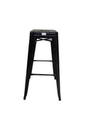 SMTE - 8030 Metal Bar StoolIndustrial Black PowderCoated Steel