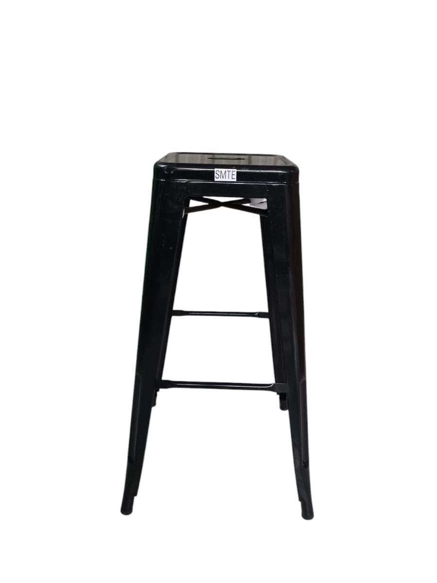 SMTE - 8030 Metal Bar StoolIndustrial Black PowderCoated Steel