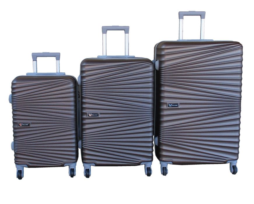 SMTE - Travel Luggage Suitcase Bag SetStylish, and Convenient 3PieceBrown