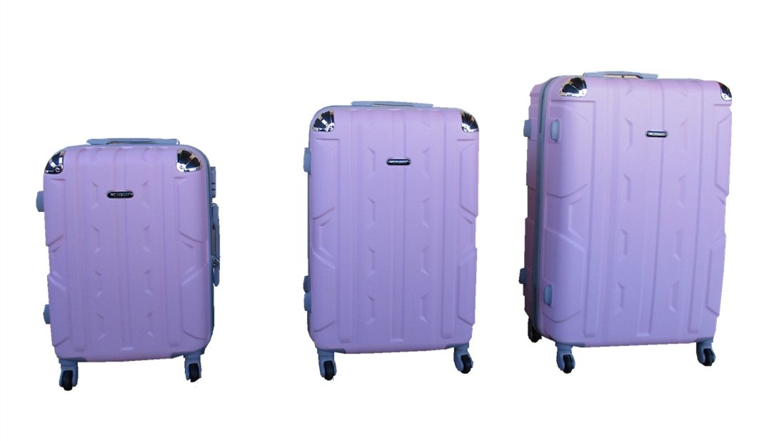 SMTE - 3 Piece Hard Outer Shell Lightweight Luggage Set 30" - Light Pink