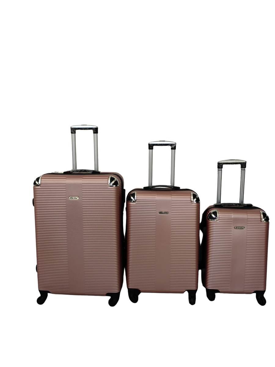 SMTE - 3 Piece Hard Shell Luggage Set - Rose Gold