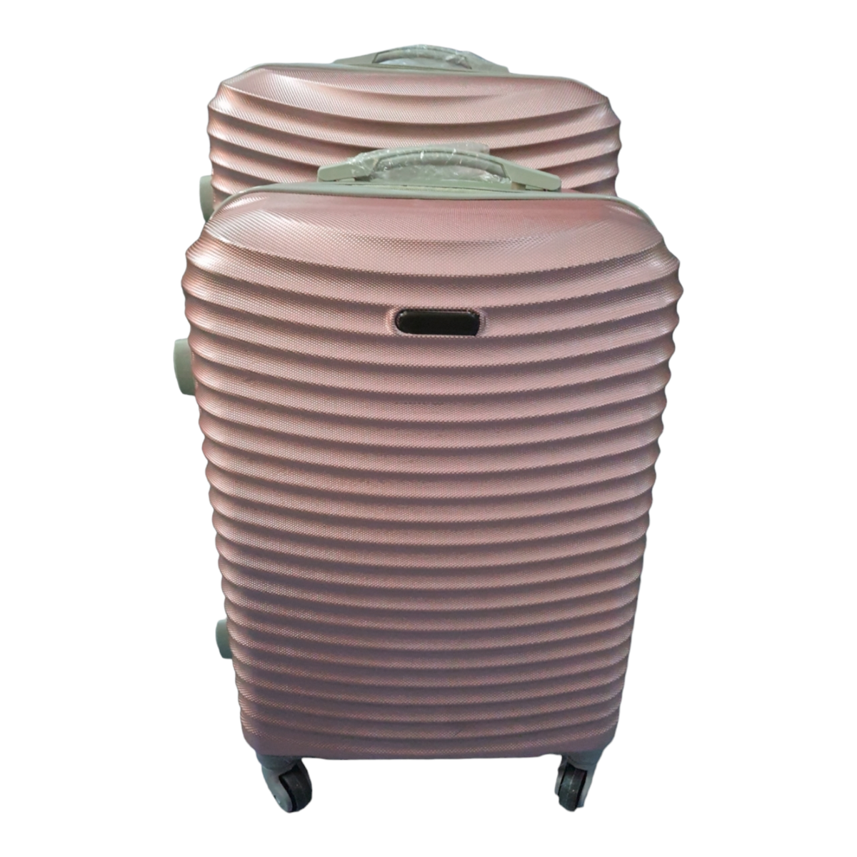 SMTE -  Quality 2 Piece Hard Outer Shell Travel Luggage BT-Type Suitcase Set - Rose Gold