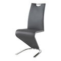 SMTE - Faux Leather Dining Room Chair with Metal LegsGrey