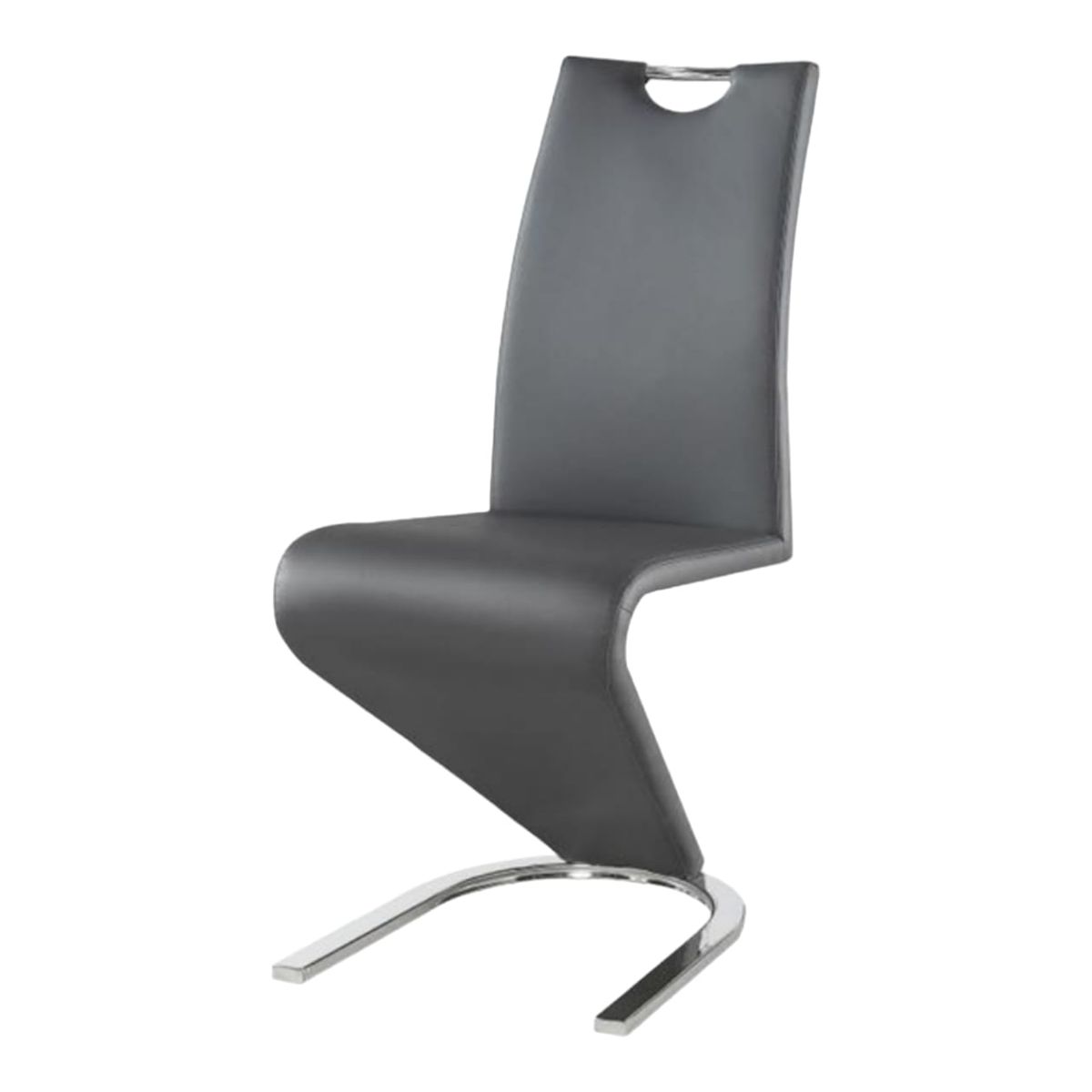 SMTE - Faux Leather Dining Room Chair with Metal LegsGrey