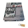 SMTE - Luxurious Microfiber Bed Sheets:150x189cm and  KeyringGrey Berlin