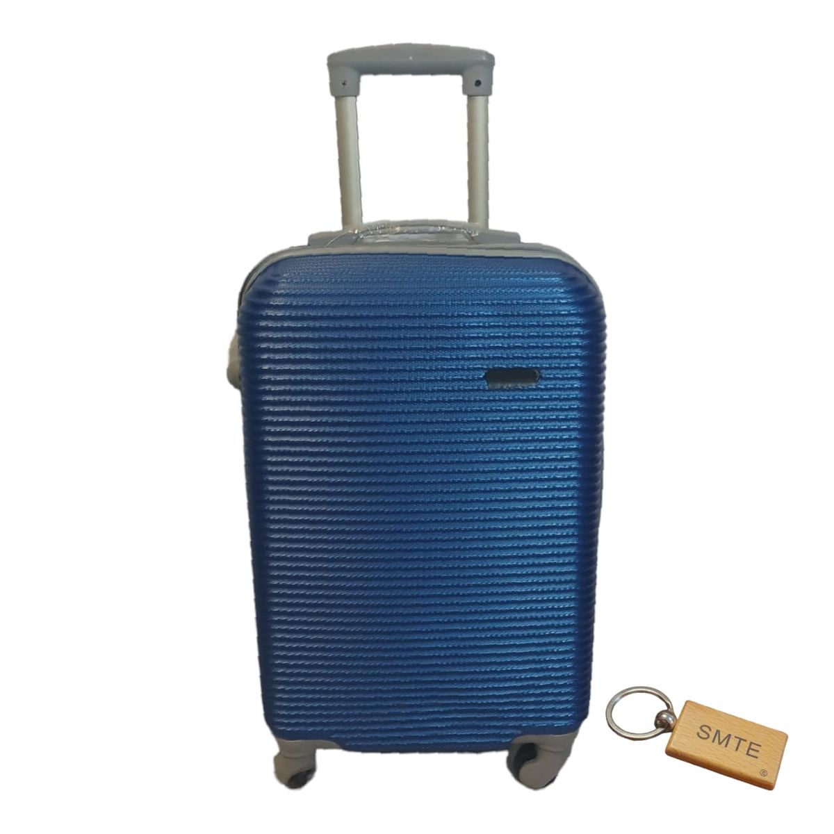 SMTE - DurableElegance: Smart and Stylish Travel ABS Suitcase Medium 65cm with  KeyringBlue