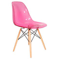 SMTE - Transparent Acrylic Modern Dining Chairs - Pink