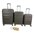 SMTE - Elite New Dec Hard Outer Shell Luggage With  Bag Tag3 PieceCoffee