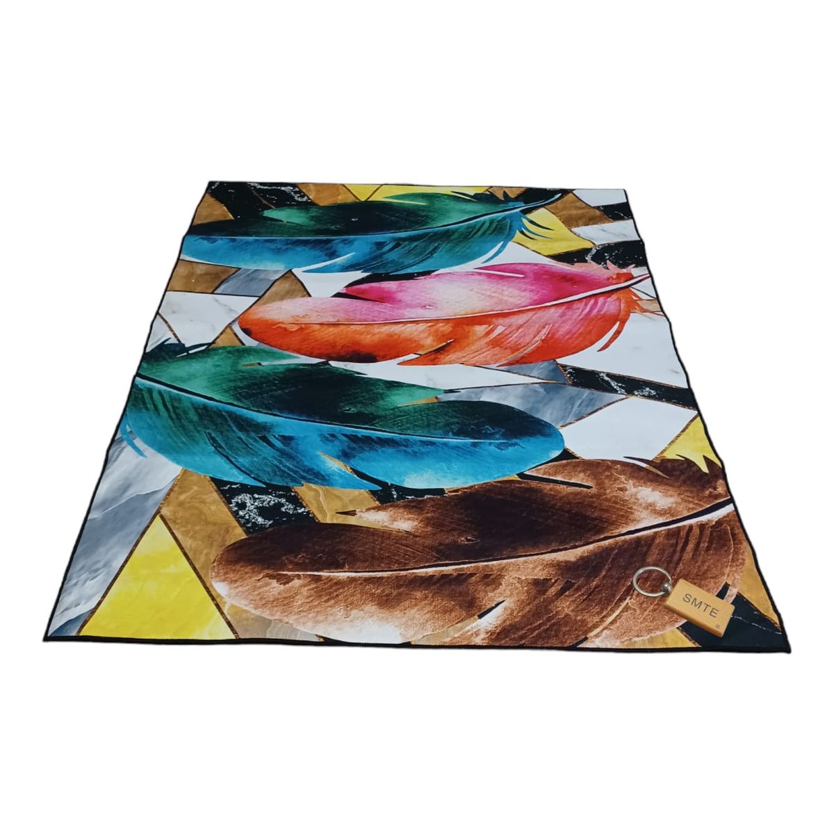 SMTE - 200cm by 150cmModern 3D Geometric Design Area Rug FR1 With  keyring