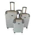 SMTE - 3 Piece Hard Outer Shell Luggage Set - Protected EQ-1Z - White