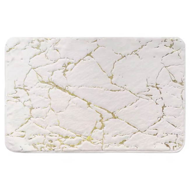 SMTE - Marble Pattern Bathroom Soft Mat Non-slip - White