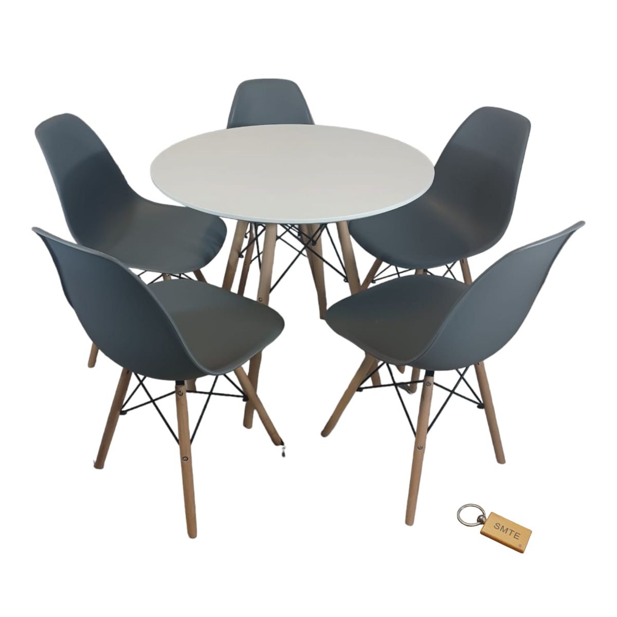 SMTE - Grey Chair with white table with  KeychainSet With 5