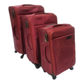 SMTE - Quality Trolley 3 Piece Fabric Travel Luggage Spinner Suitcase Set - Navy