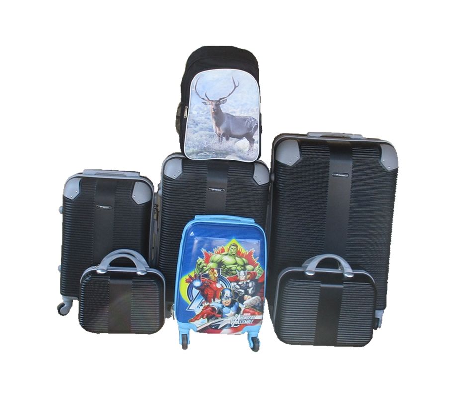 SMTE - 5Piece ABS Hard Shell Luggage Set with Avengers Kids Trolley