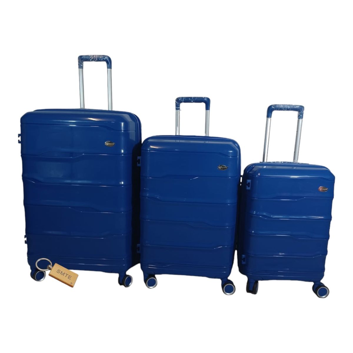SMTE - Elite New Dec Hard Outer Shell Luggage With  Bag Tag3 PieceOcean Blue