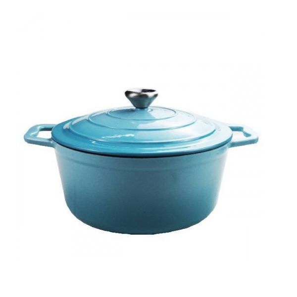 SMTE - 2 Pc Cast Iron Pot with Lid - Blue