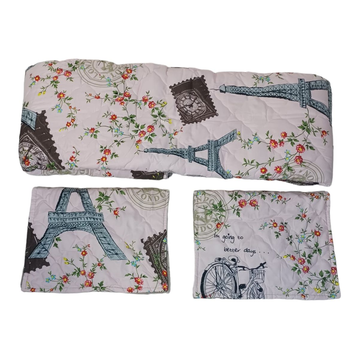 SMTE - Microfiber Duvet Cover Set3 PieceEiffle Tower