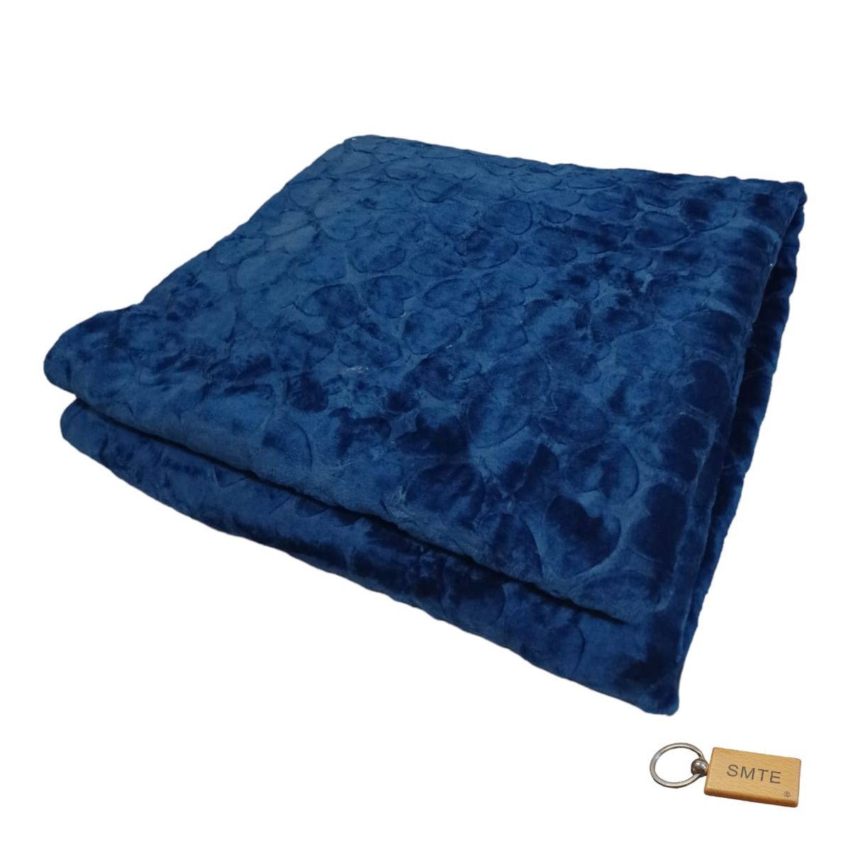 SMTE - Supreme Comfort Fleece Blanket: Cozy Warmth for Relaxation+ KeyringBlue