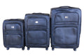 SMTE - 3Piece PU Luggage SetTextured, Spinner Wheels, BuiltIn Locks, Black