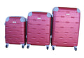 SMTE - 3 Piece Hard Outer Shell Protected Luggage Set - (A-P) - Red
