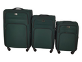 SMTE - Trolley 3 Piece Travel Luggage Spinner -Fabric - Green