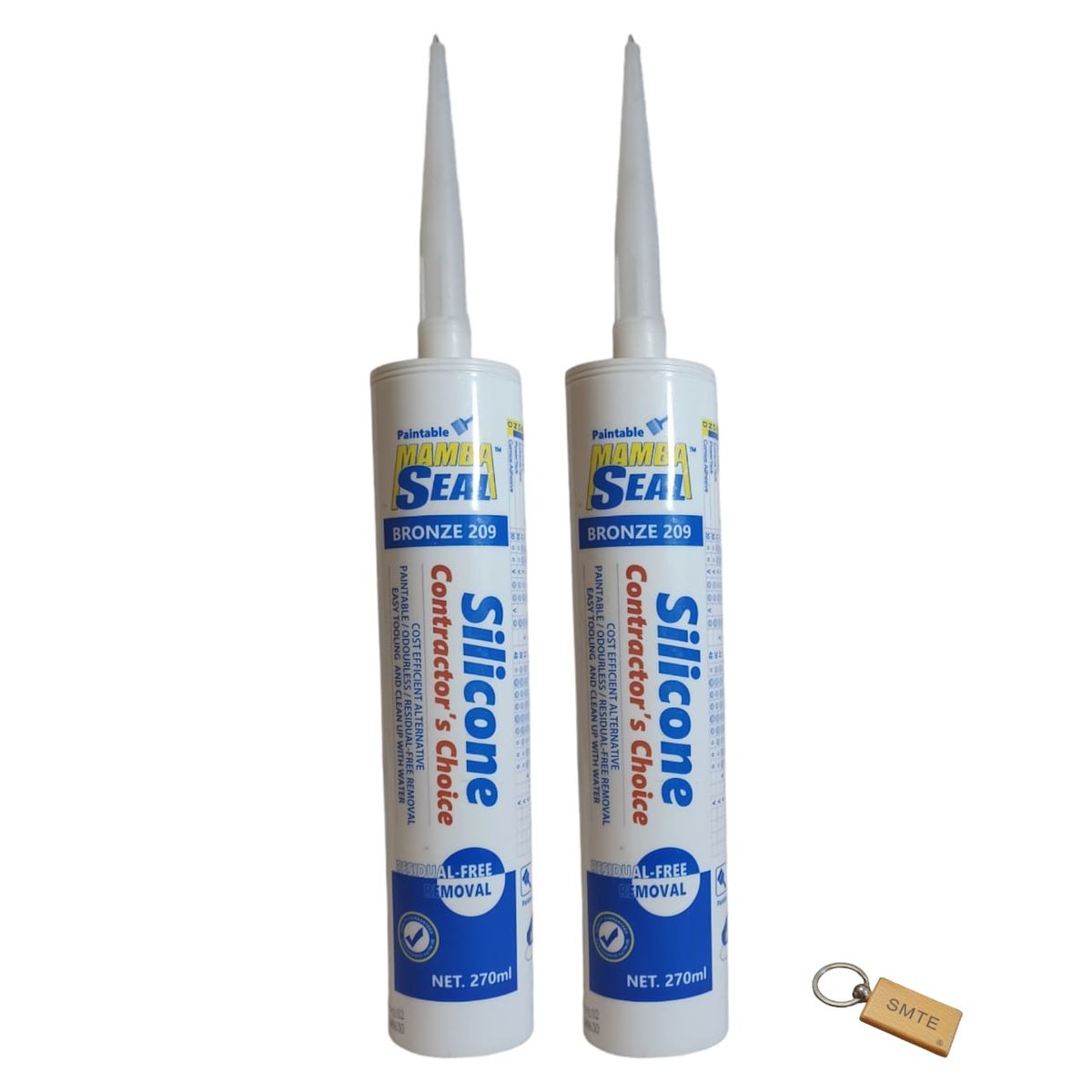 SMTE - 270 ml Silicone sealantBronze set of 2 + keyring