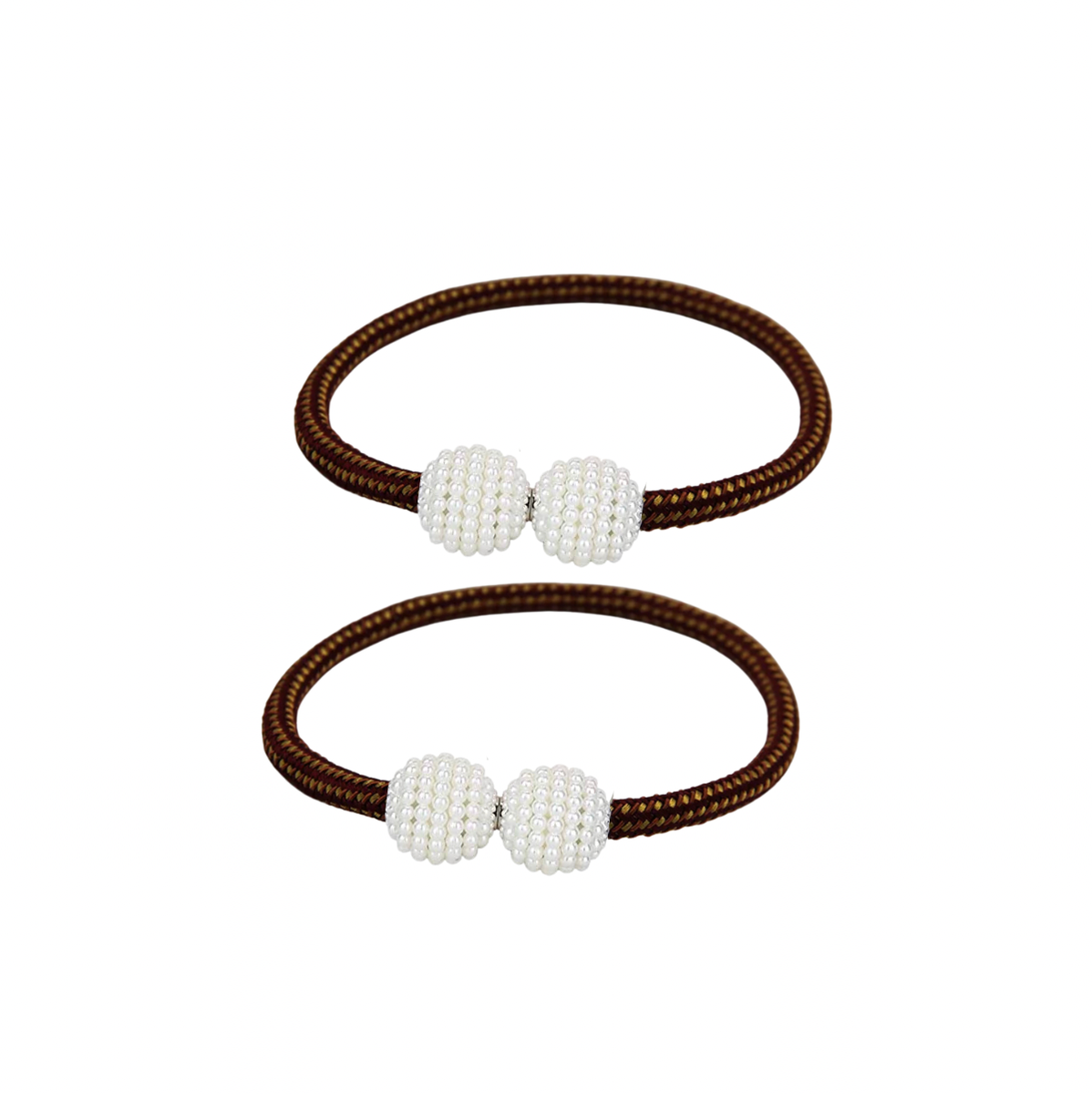 SMTE - Set of 2 Magnetic Curtain Tiebacks - Brown