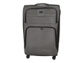 SMTE - Quality Trolley 1 Piece Fabric Travel Luggage Spinner Suitcase Set - Light Grey - 75 cm