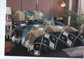 SMTE - Bedspread Set 5 Piece Microfiber - F14 - D4- (Blue & Brown) - Double