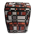 SMTE - Quality Luggage Leather Travel Suitcase Set Checks Art - Set of 3 - Checkered Red